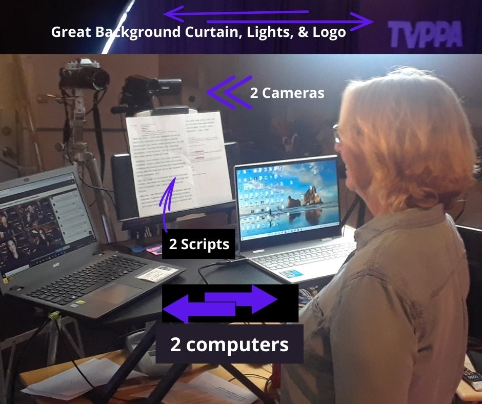 Jan Emcees TWO virtual events at once! Master of Ceremonies